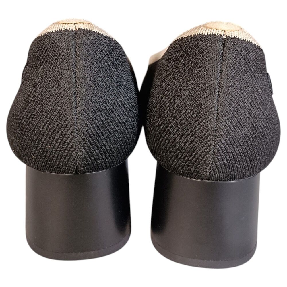 Vivaia Julie Pro Almond Toe Heels Pumps Womens 8 - 8.5 Beige Black Knit - Picture 8 of 12